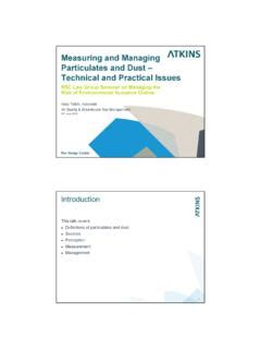 Measuring and Managing Particulates and Dust – Technical 